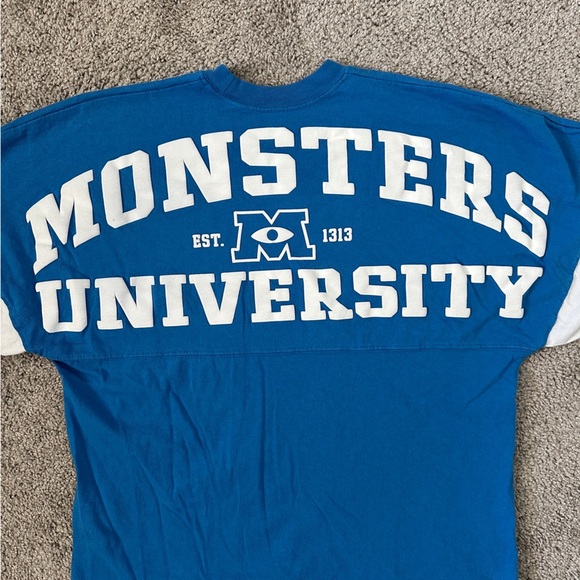 DISNEY Spirit Jersey Monsters University MU Oversized Long Sleeve Shirt Sz. S - Picture 8 of 8